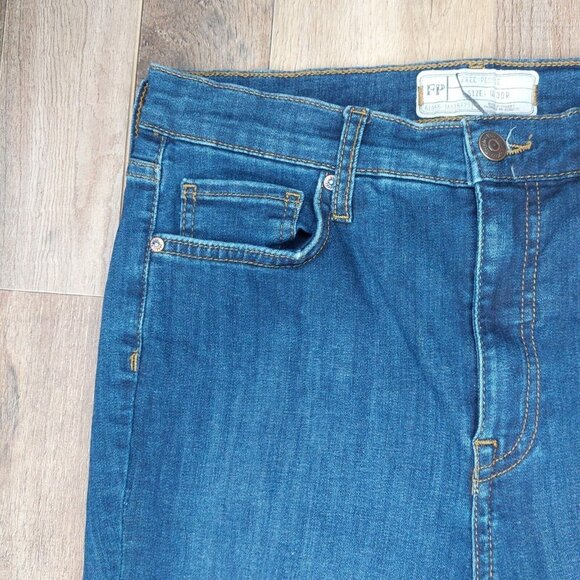 Free People High Rise Stretch Skinny Jeans Sz 30R Dark Wash 61855-16515125 - Picture 5 of 16
